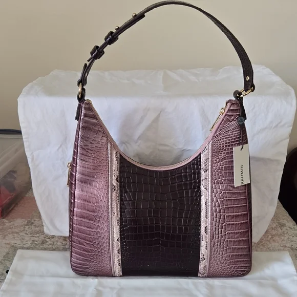 Brahmin Tabitha Shoulder Bag in Mellow Rose Jessamine. NWT RARE - Picture 5 of 16